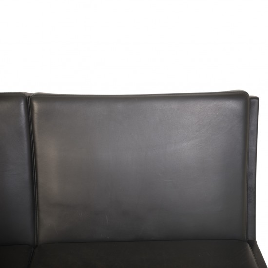 Hans Wegner AP35 2.personers sofa i sort læder 1970'erne