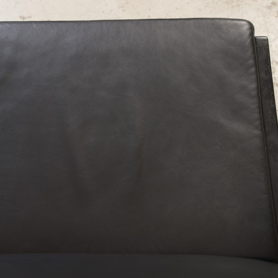 Hans Wegner AP35 2.personers sofa i sort læder 1970'erne