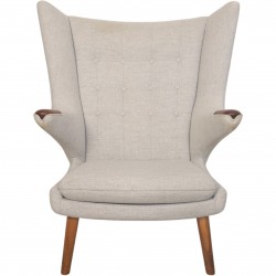 Hans Wegner Bamse stol i gråt Hallingdal stof 1960'erne
