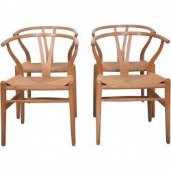 Sæt af 4 Hans Wegner CH24 Y-stole i eg 1960'erne