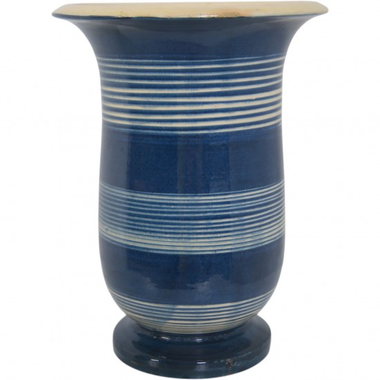 Herman Kæhler blå keramisk vase H: 28 Cm 1940'erne