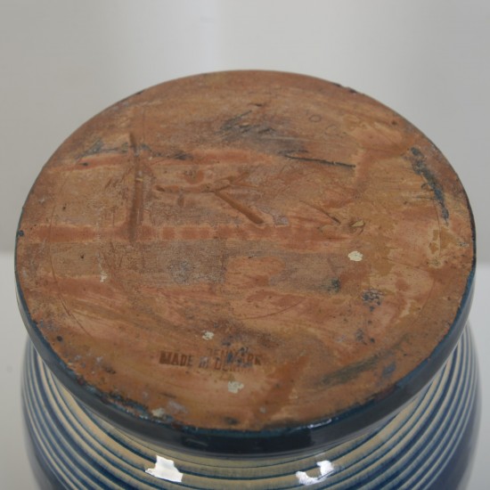Herman Kæhler blå keramisk vase H: 28 Cm 1940'erne