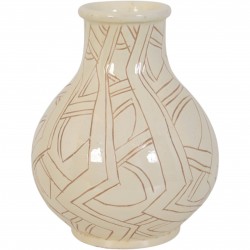 Herman Kæhler hvid keramisk vase H:17 Cm 1940'erne