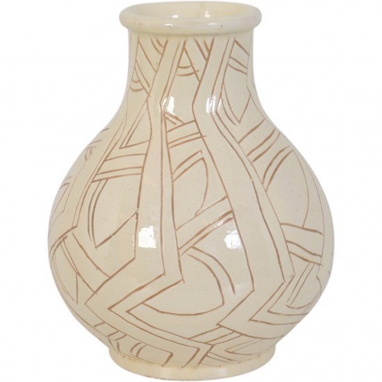 Herman Kæhler hvid keramisk vase H:17 Cm 1940'erne