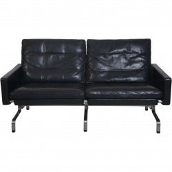 Poul Kjærholm PK31 2.personers sofa i sort elegance læder 2006