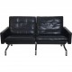 Poul Kjærholm PK31 2.personers sofa i sort elegance læder 2006