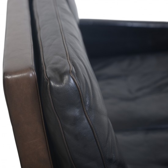 Poul Kjærholm PK31 2.personers sofa i sort elegance læder 2006