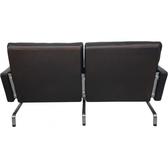 Poul Kjærholm PK31 2.personers sofa i sort elegance læder 2006