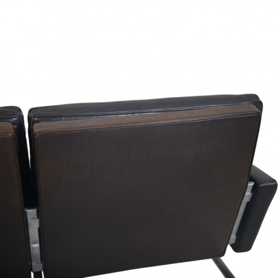 Poul Kjærholm PK31 2.personers sofa i sort elegance læder 2006