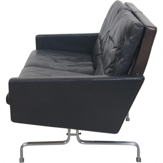 Poul Kjærholm PK31 2.personers sofa i sort elegance læder 2006