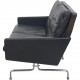 Poul Kjærholm PK31 2.personers sofa i sort elegance læder 2006