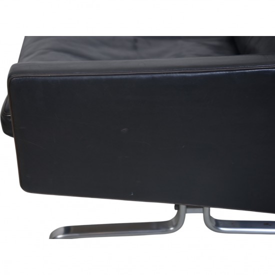 Poul Kjærholm PK31 2.personers sofa i sort elegance læder 2006