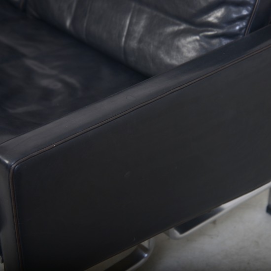 Poul Kjærholm PK31 2.personers sofa i sort elegance læder 2006