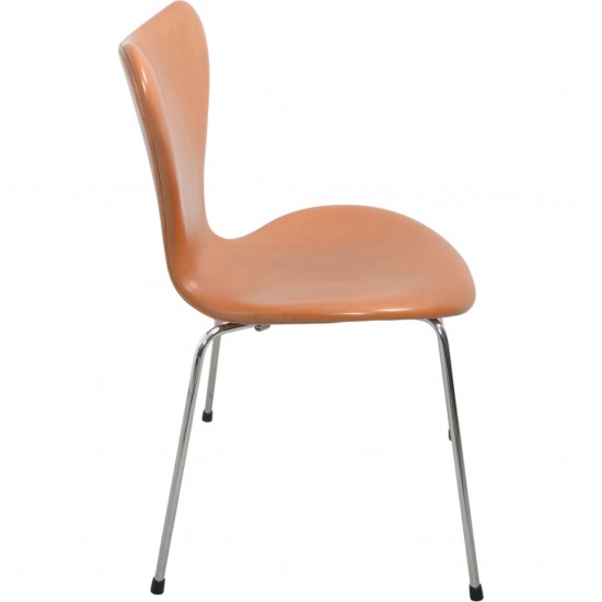 Sæt af 2 Arne Jacobsen Syver stole i cognac anilin læder 2000'erne