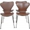 Sæt af 4 Arne Jacobsen Syver stole i mokka classic læder 2000'erne