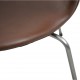 Sæt af 4 Arne Jacobsen Syver stole i mokka classic læder 2000'erne