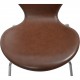 Sæt af 4 Arne Jacobsen Syver stole i mokka classic læder 2000'erne
