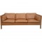 Børge Mogensen 2443 3.personers sofa i cognac anilin læder 1990'erne