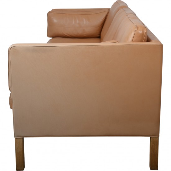 Børge Mogensen 2443 3.personers sofa i cognac anilin læder 1990'erne