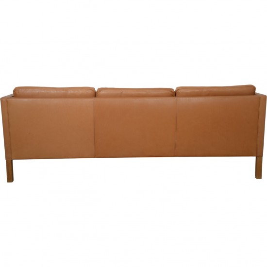 Børge Mogensen 2443 3.personers sofa i cognac anilin læder 1990'erne