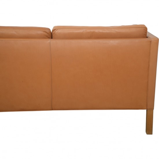 Børge Mogensen 2443 3.personers sofa i cognac anilin læder 1990'erne