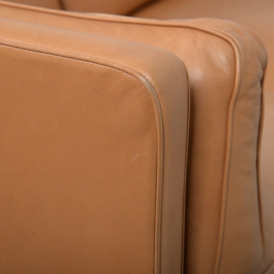 Børge Mogensen 2443 3.personers sofa i cognac anilin læder 1990'erne