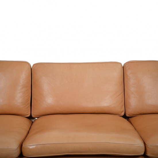 Børge Mogensen 2443 3.personers sofa i cognac anilin læder 1990'erne
