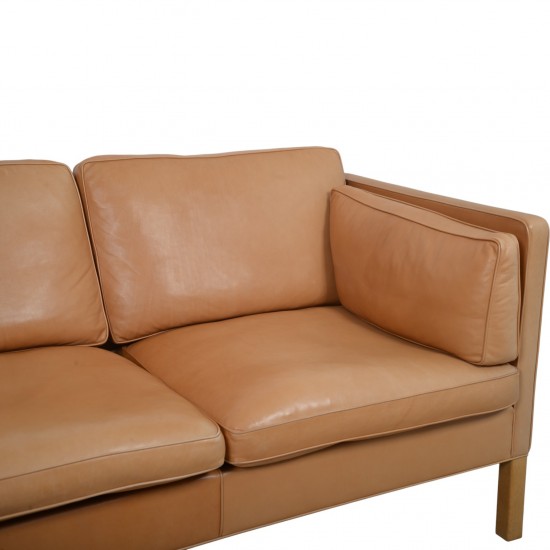 Børge Mogensen 2443 3.personers sofa i cognac anilin læder 1990'erne