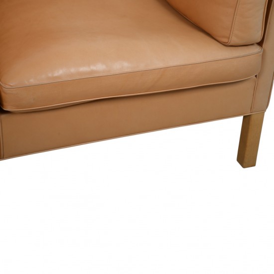 Børge Mogensen 2443 3.personers sofa i cognac anilin læder 1990'erne