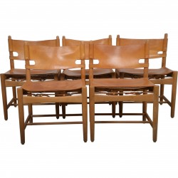Sæt af 5 Børge Mogensen 3237 Spanske spisebordsstole 1970'erne