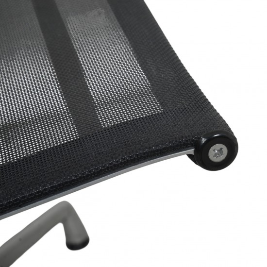 Charles Eames EA108 alu stol i sort mesh 2006