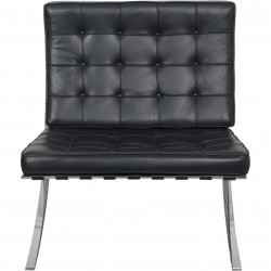 Ludwig Mies van der Rohe Barcelona chair in black leather 2010s