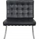 Ludwig Mies van der Rohe Barcelona chair in black leather 2010s