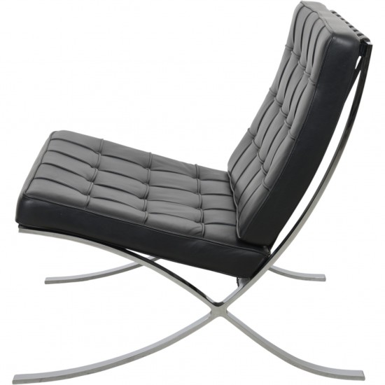 Ludwig Mies van der Rohe Barcelona chair in black leather 2010s