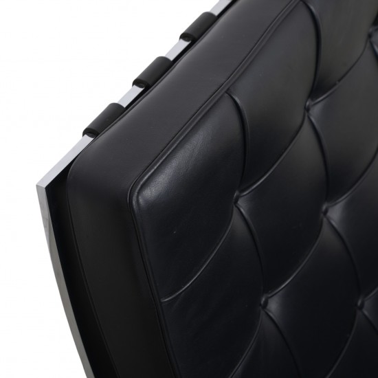 Ludwig Mies van der Rohe Barcelona chair in black leather 2010s