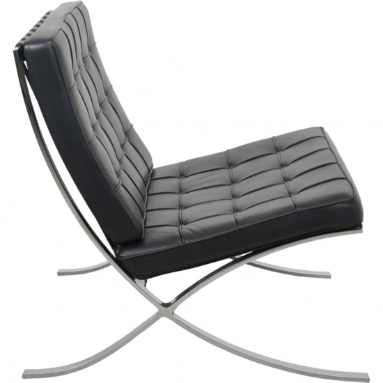 Ludwig Mies van der Rohe Barcelona chair in black leather 2010s