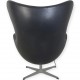 Arne Jacobsen Ægget stol i sort Elegance læder 2017