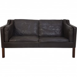 Børge Mogensen 2212 2.personers sofa i brunt læder 1980'erne