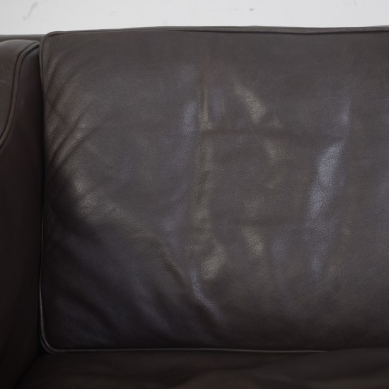 Børge Mogensen 2212 2.personers sofa i brunt læder 1980'erne