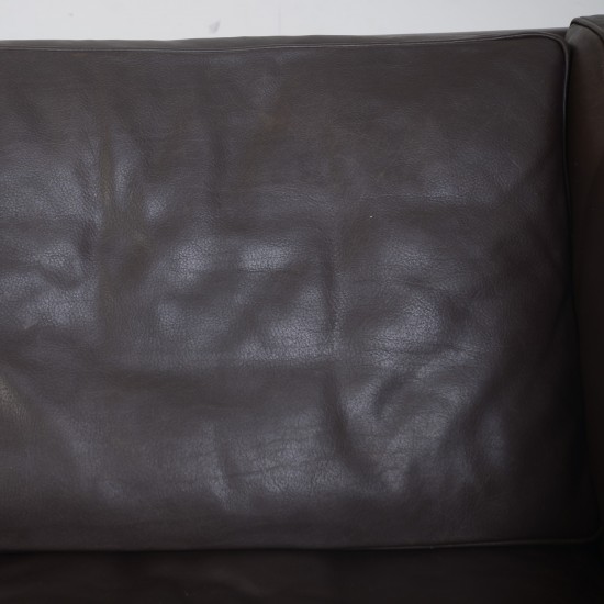 Børge Mogensen 2212 2.personers sofa i brunt læder 1980'erne