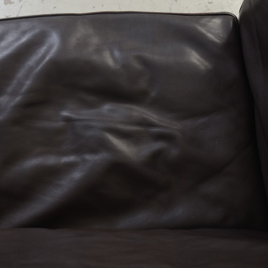 Børge Mogensen 2212 2.personers sofa i brunt læder 1980'erne