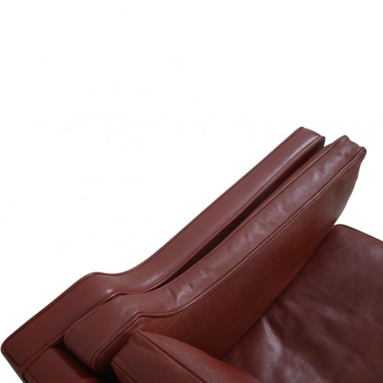 Børge Mogensen 2213 3.personers sofa i rødt læder 1980'erne