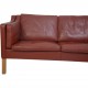 Børge Mogensen 2213 3.personers sofa i rødt læder 1980'erne