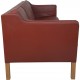 Børge Mogensen 2213 3.personers sofa i rødt læder 1980'erne