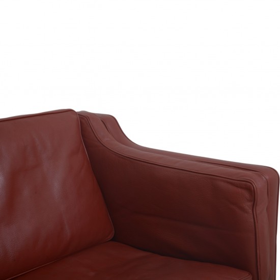 Børge Mogensen 2213 3.personers sofa i rødt læder 1980'erne