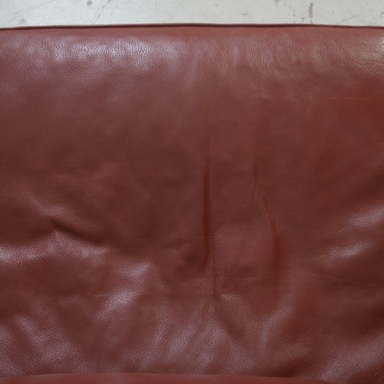 Børge Mogensen 2213 3.personers sofa i rødt læder 1980'erne