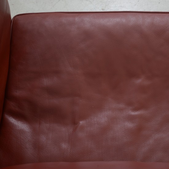 Børge Mogensen 2213 3.personers sofa i rødt læder 1980'erne