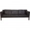Børge Mogensen 2213 3-personers sofa i brunt læder 1980'erne