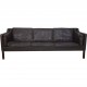 Børge Mogensen 2213 3-personers sofa i brunt læder 1980'erne