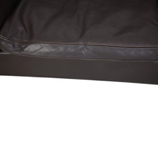 Børge Mogensen 2213 3-personers sofa i brunt læder 1980'erne